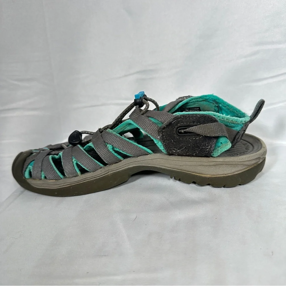 KEEN Whisper Women’s 8.5 Gray Teal Waterproof Hiking Sandals Closed Toe Gorpcore - Picture 5 of 12